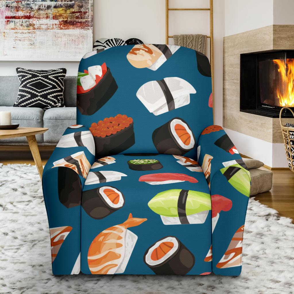 Kawaii Sushi Print Pattern Recliner Cover-grizzshop