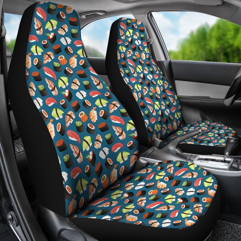 Kawaii Sushi Print Pattern Universal Fit Car Seat Cover-grizzshop