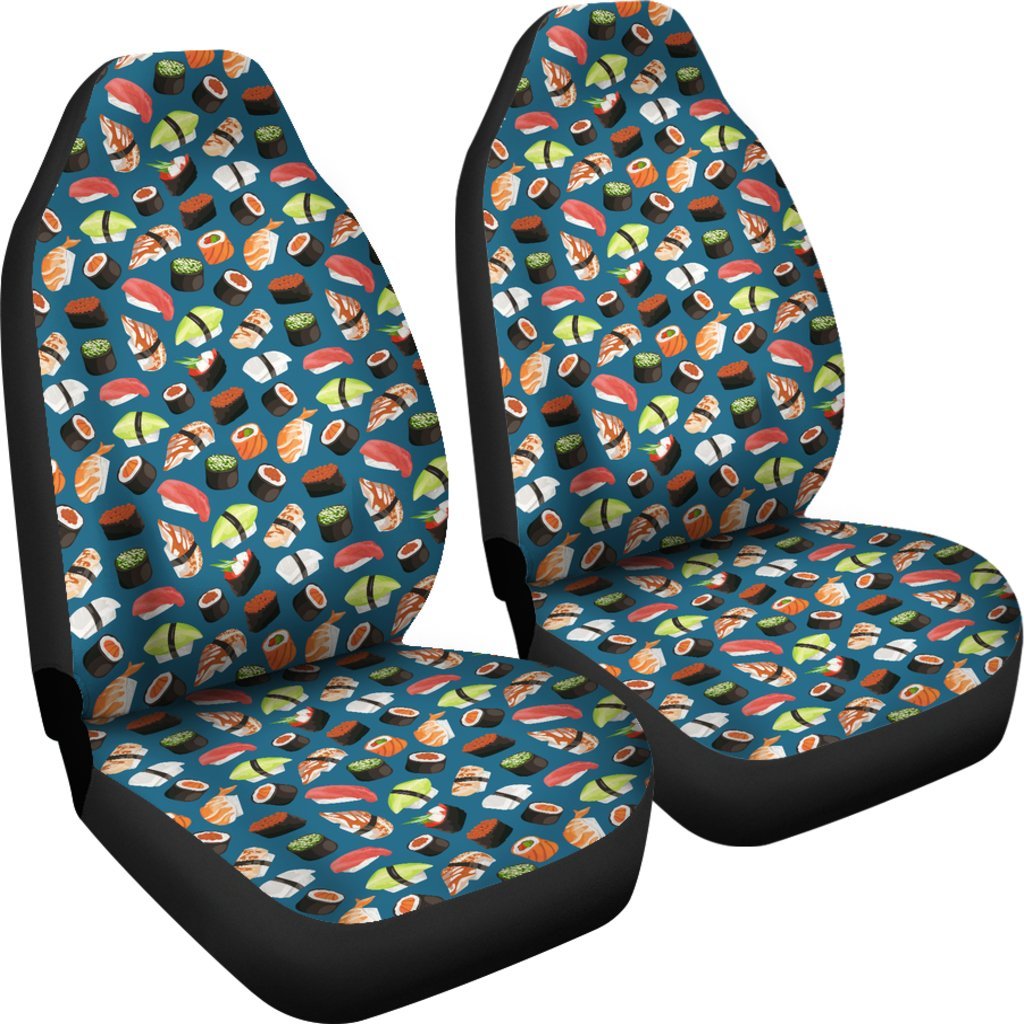 Kawaii Sushi Print Pattern Universal Fit Car Seat Cover-grizzshop