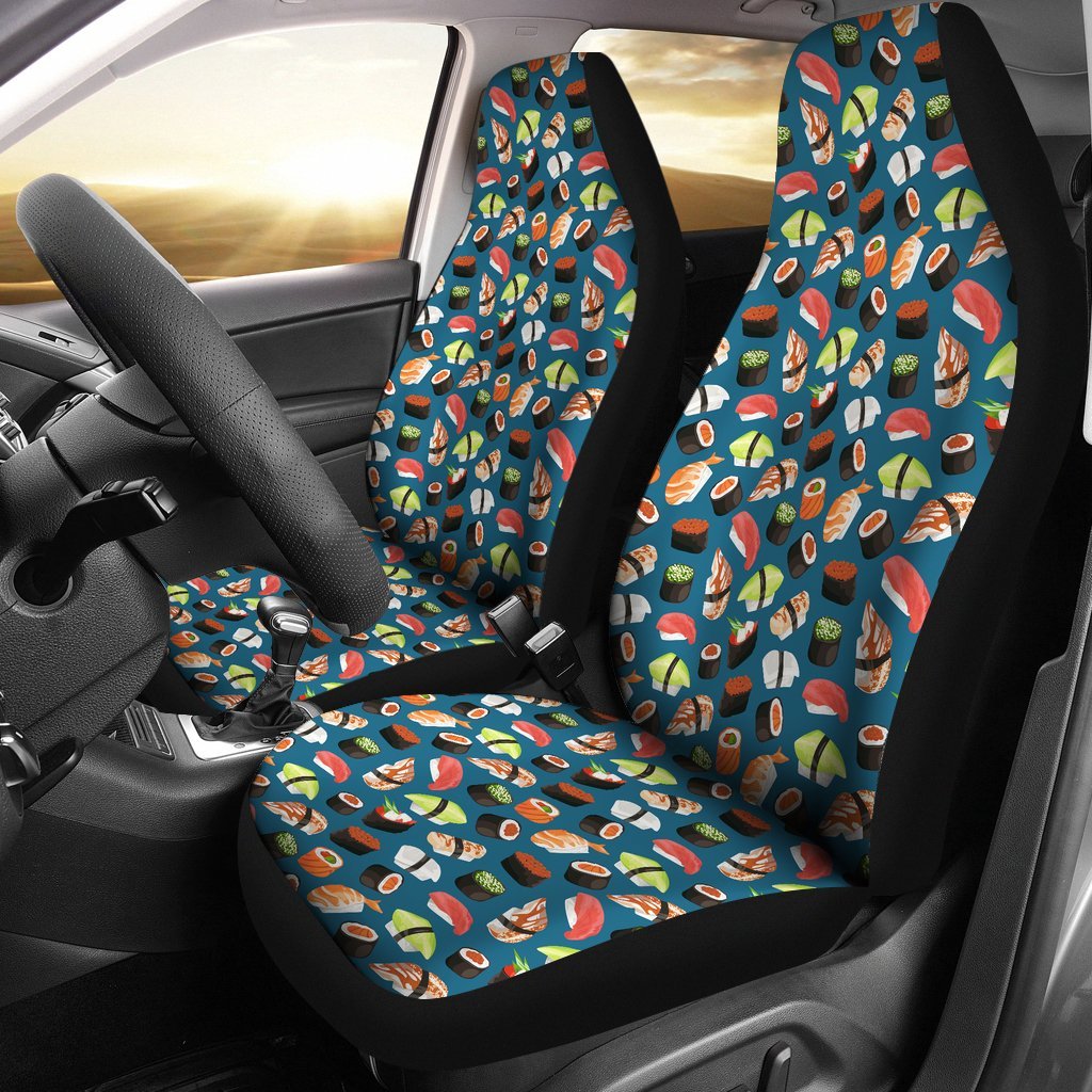 Kawaii Sushi Print Pattern Universal Fit Car Seat Cover-grizzshop