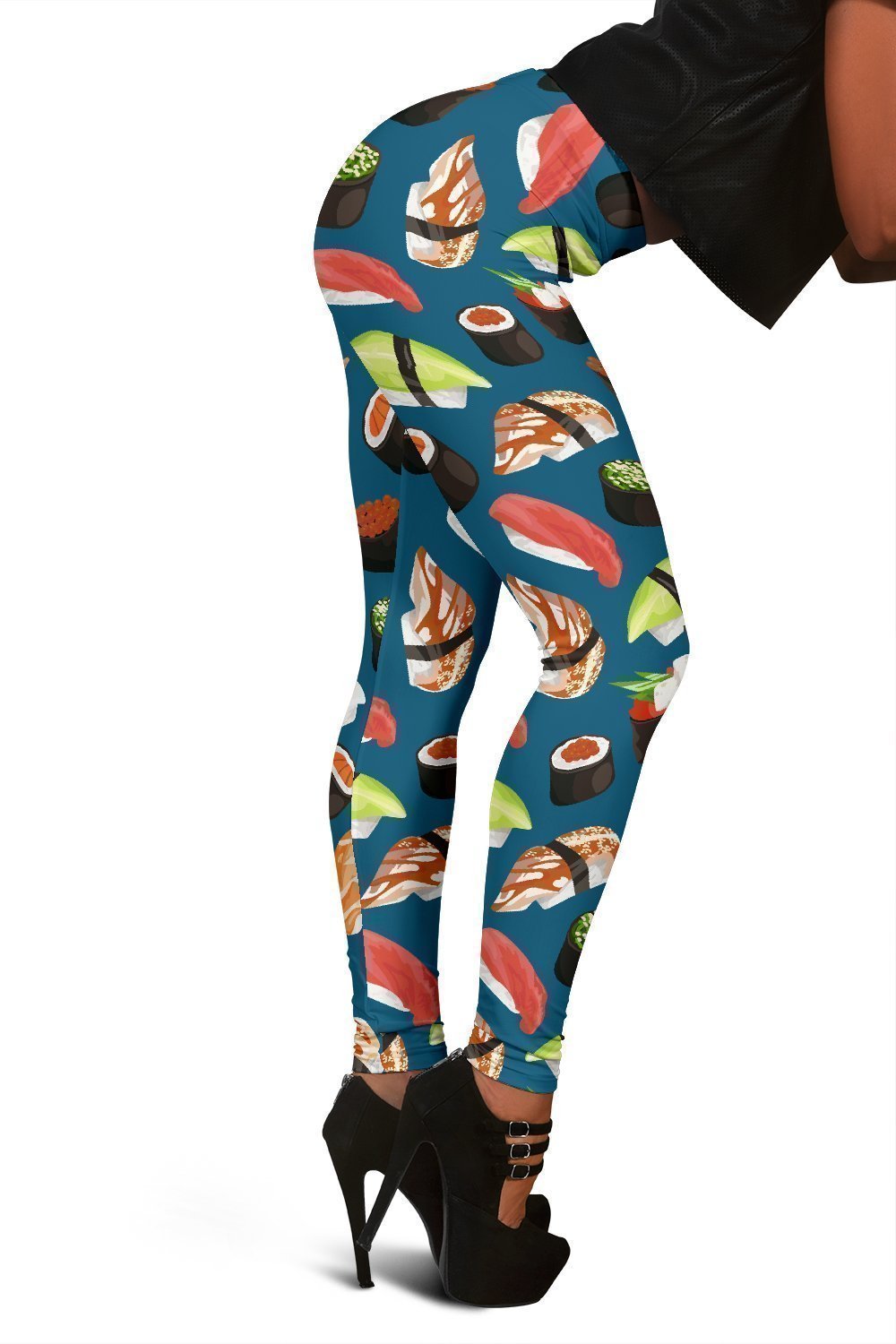 Kawaii Sushi Print Pattern Women Leggings-grizzshop