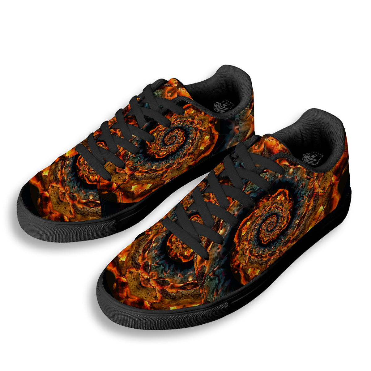 Keleidoscope Lava Texture Print Black Low Top Sneakers-grizzshop
