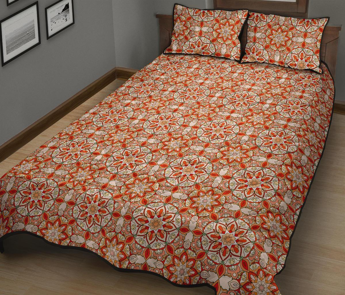 Keleidoscope Print Pattern Bed Set Quilt-grizzshop