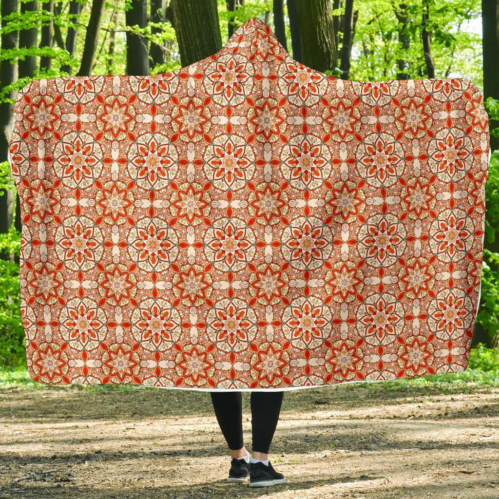 Keleidoscope Print Pattern Hooded Blanket-grizzshop