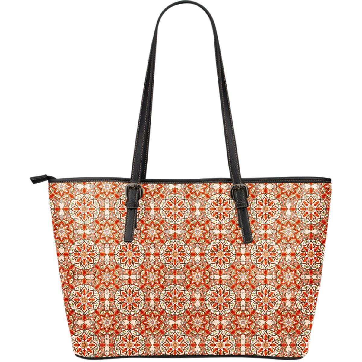 Keleidoscope Print Pattern Leather Tote Bag-grizzshop