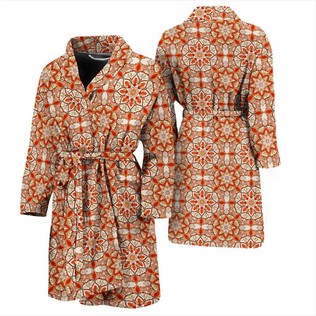 Keleidoscope Print Pattern Men Long Robe-grizzshop