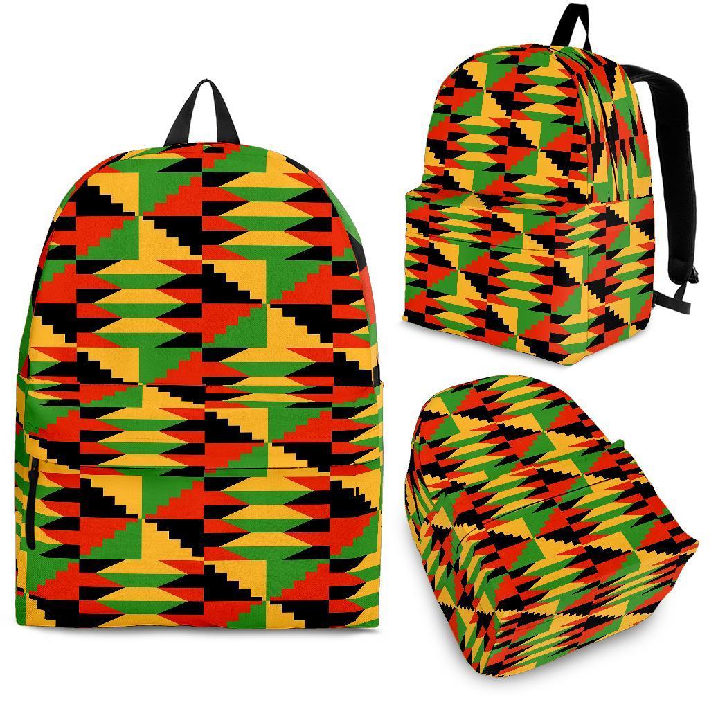 Kente African Pattern Print Backpack-grizzshop