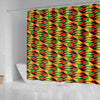 Kente African Pattern Print Bathroom Shower Curtain-grizzshop