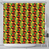 Kente African Pattern Print Bathroom Shower Curtain-grizzshop