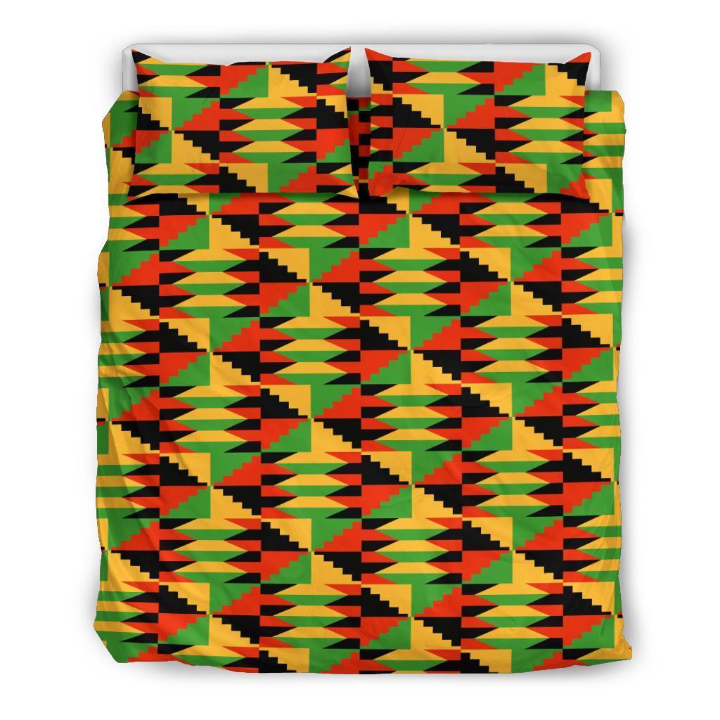 Kente African Pattern Print Duvet Cover Bedding Set-grizzshop