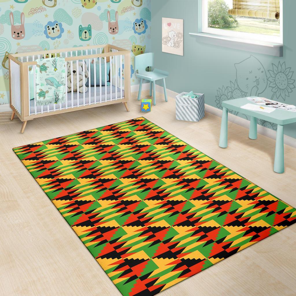 Kente African Pattern Print Floor Mat-grizzshop