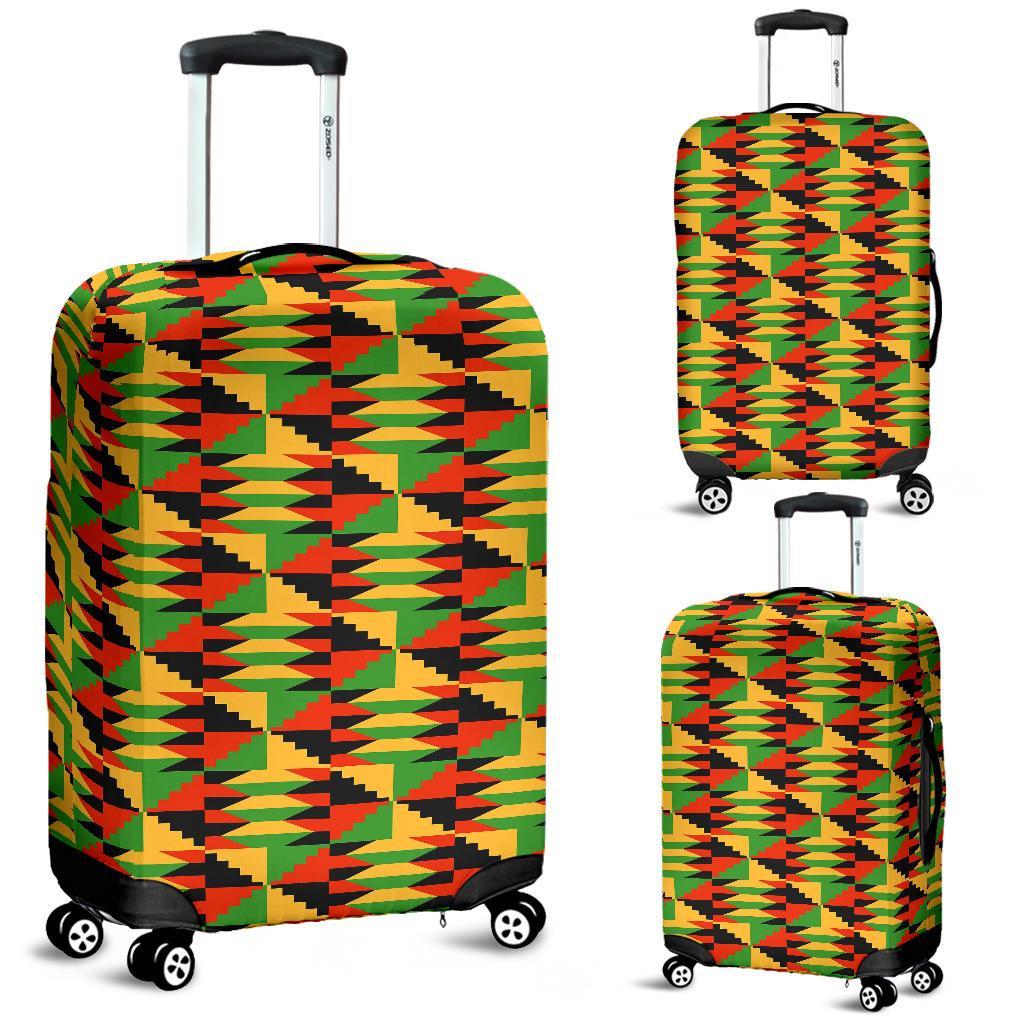 Kente African Pattern Print Luggage Cover Protector-grizzshop