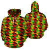 Kente African Pattern Print Men Women Pullover Hoodie-grizzshop