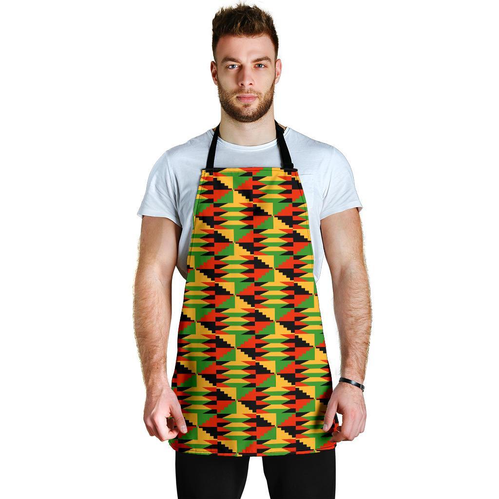 Kente African Pattern Print Men's Apron-grizzshop