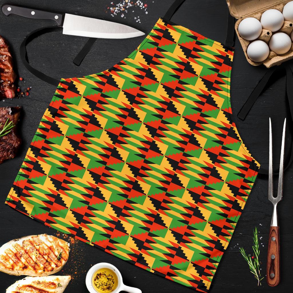 Kente African Pattern Print Men's Apron-grizzshop