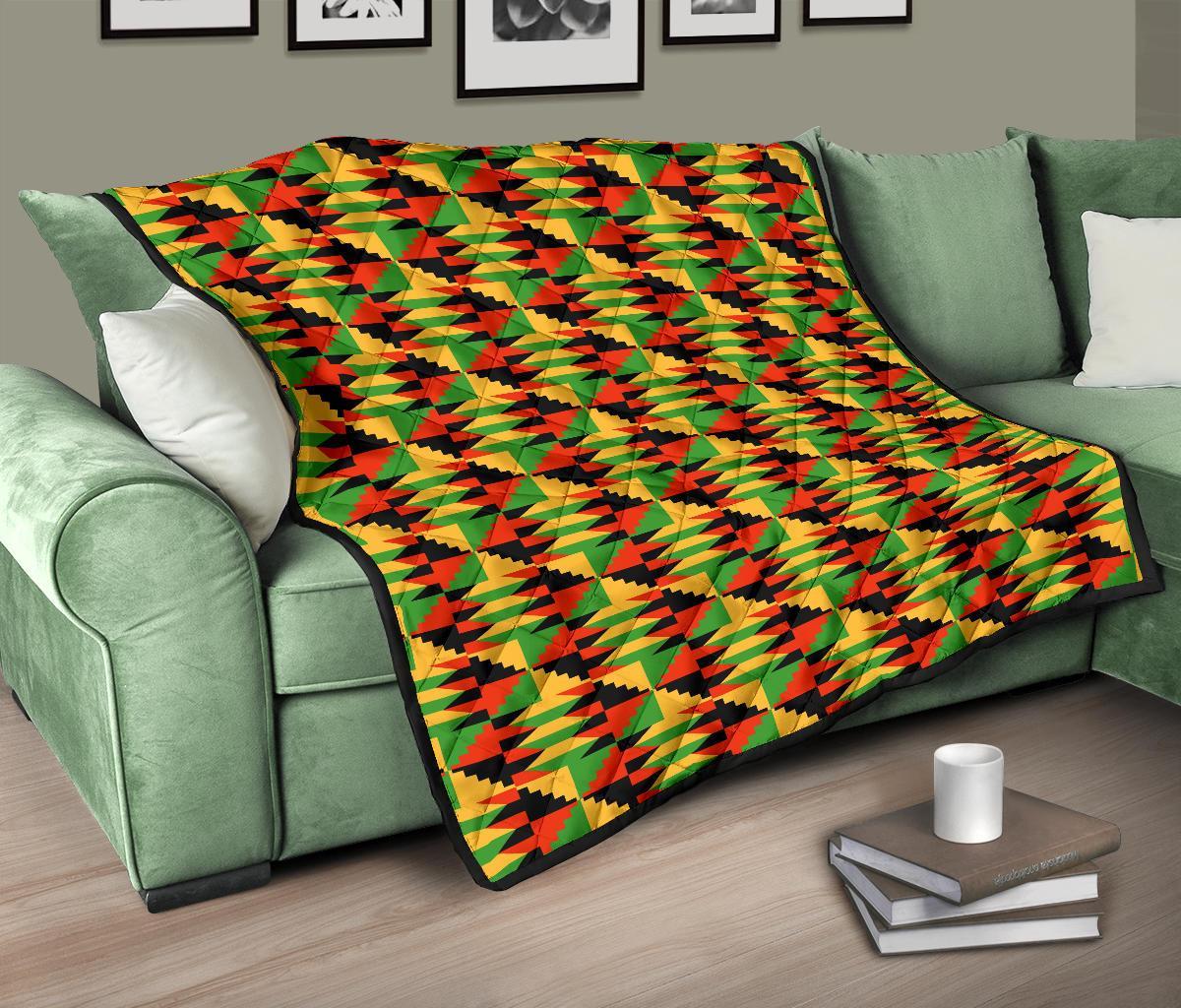 Kente African Pattern Print Quilt-grizzshop