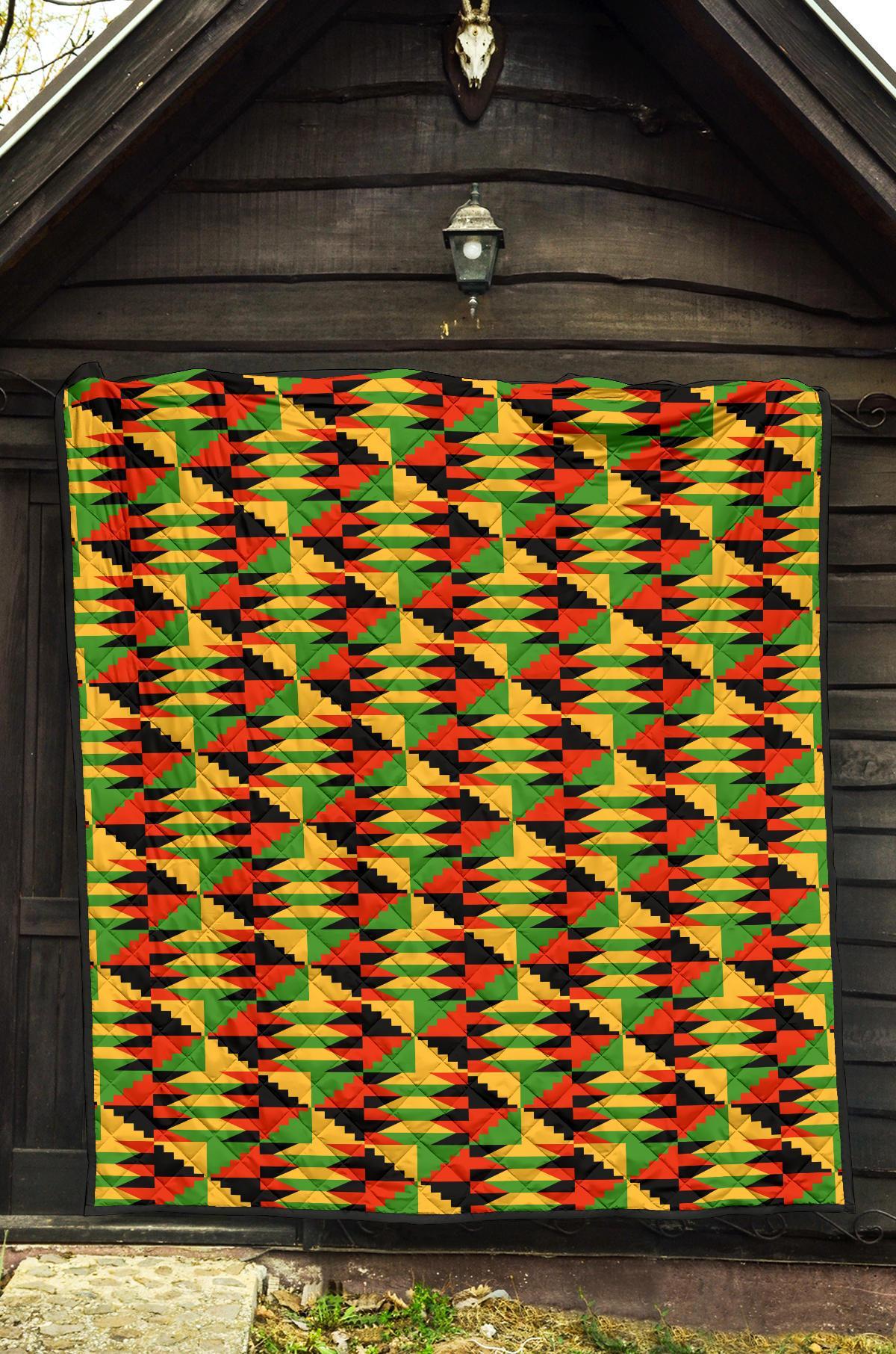 Kente African Pattern Print Quilt-grizzshop