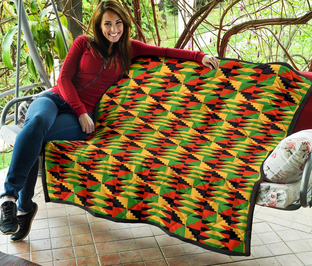 Kente African Pattern Print Quilt-grizzshop