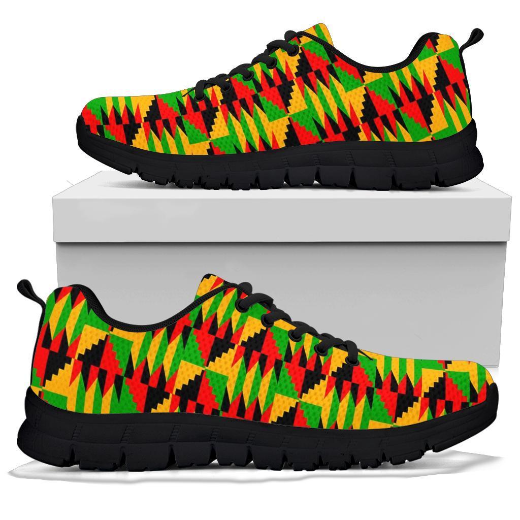 Kente African Pattern Print Sneaker Shoes For Men Women-grizzshop