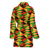 Kente African Pattern Print Women Long Robe-grizzshop