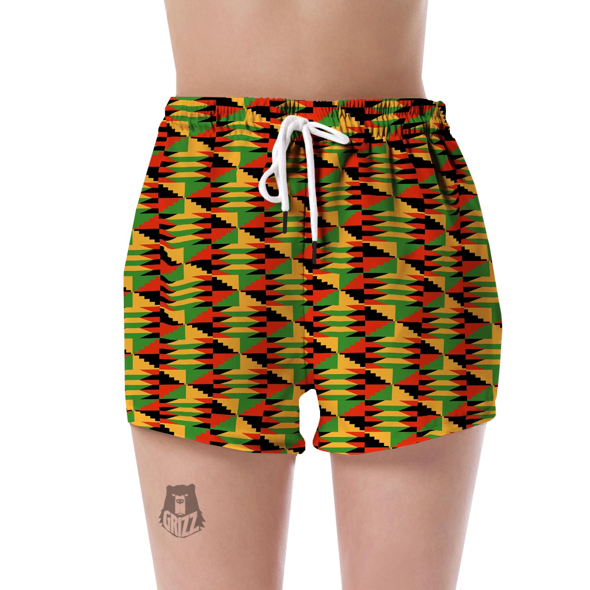 Kente African Pattern Print Women's Shorts-grizzshop