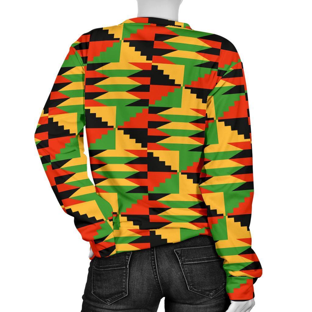 Kente African Pattern Print Women's Sweatshirt-grizzshop