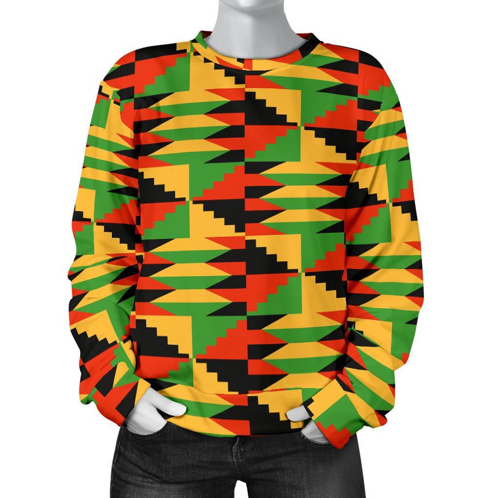 Kente African Pattern Print Women's Sweatshirt-grizzshop