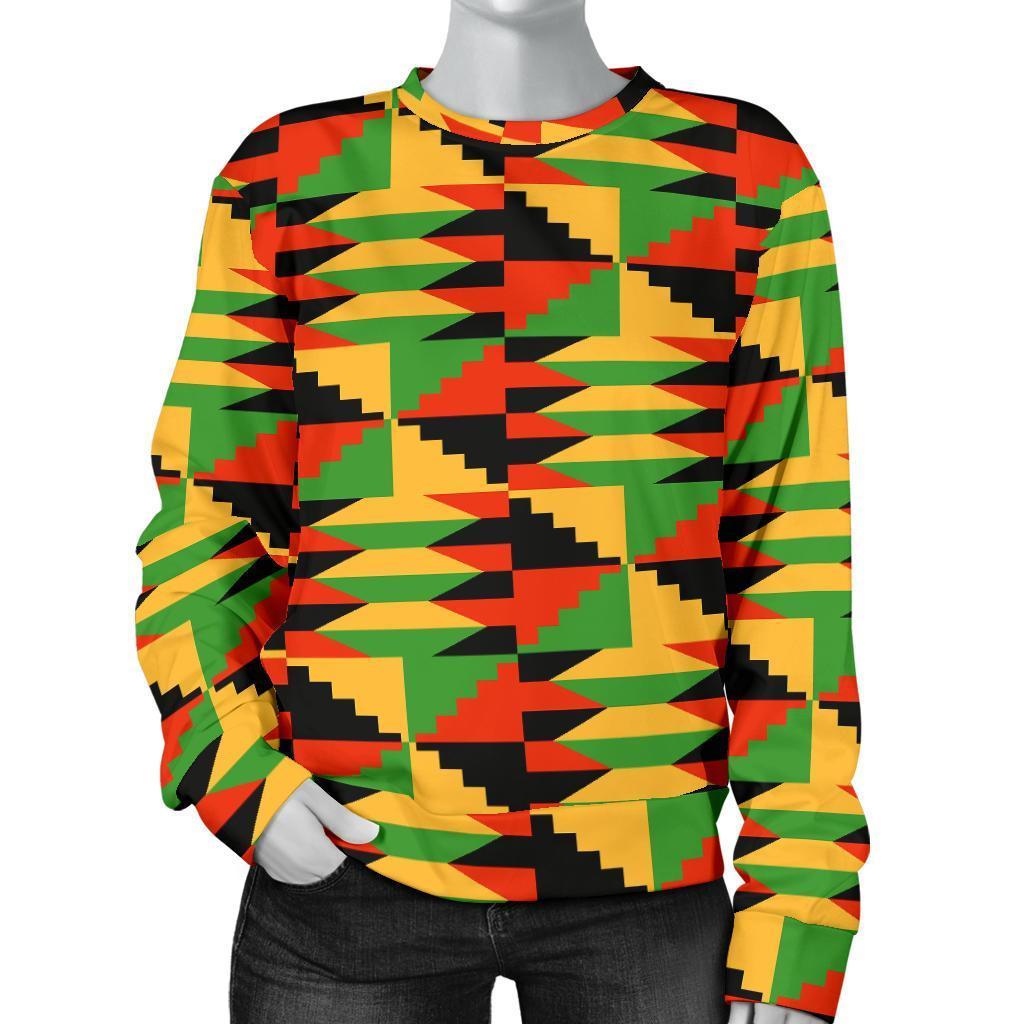 Kente African Pattern Print Women's Sweatshirt-grizzshop