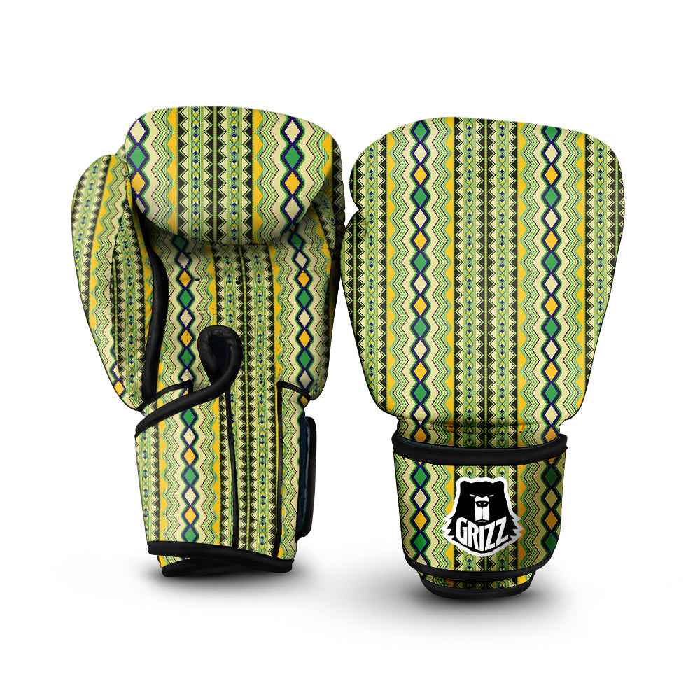 Kente African Print Pattern Boxing Gloves-grizzshop
