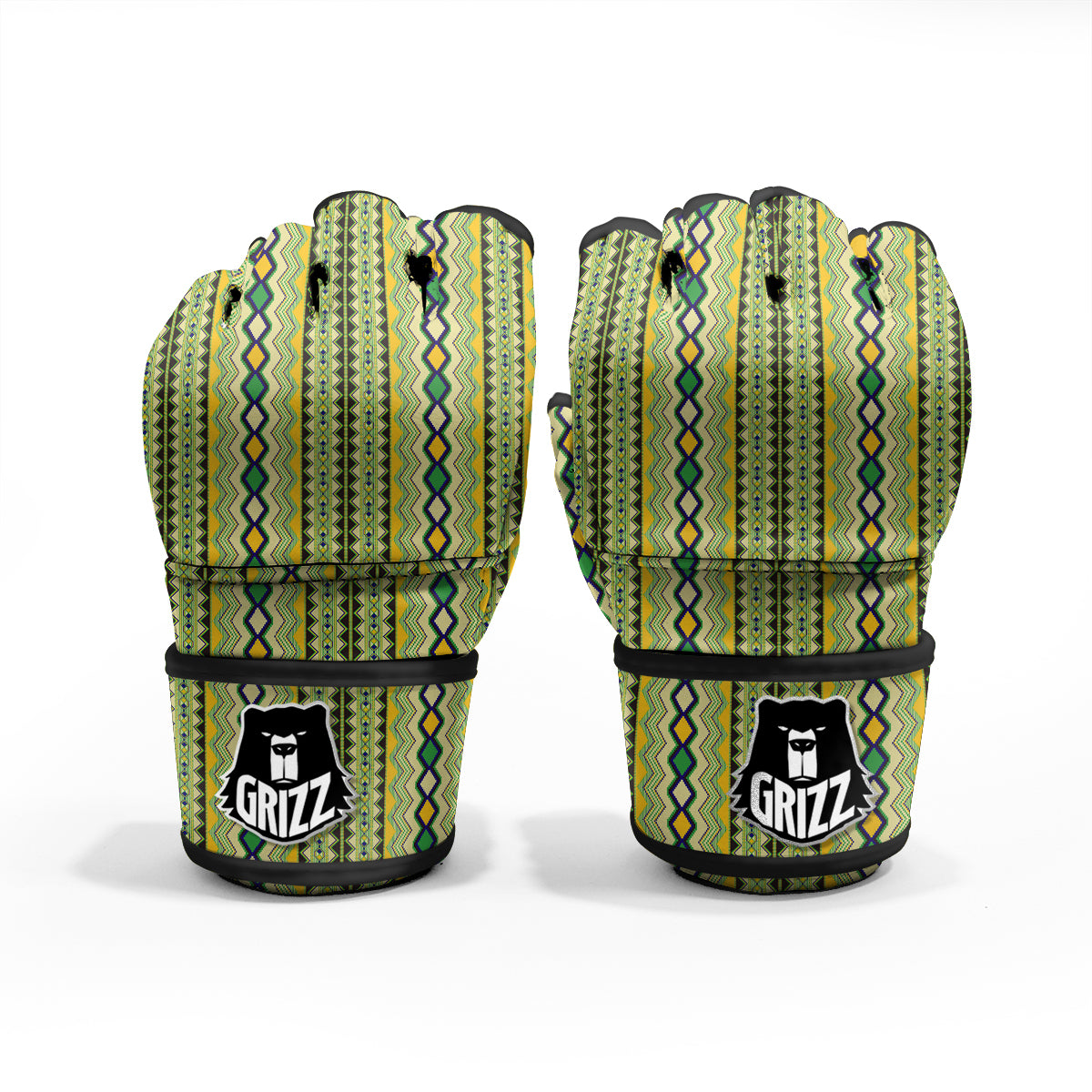 Kente African Print Pattern MMA Gloves-grizzshop