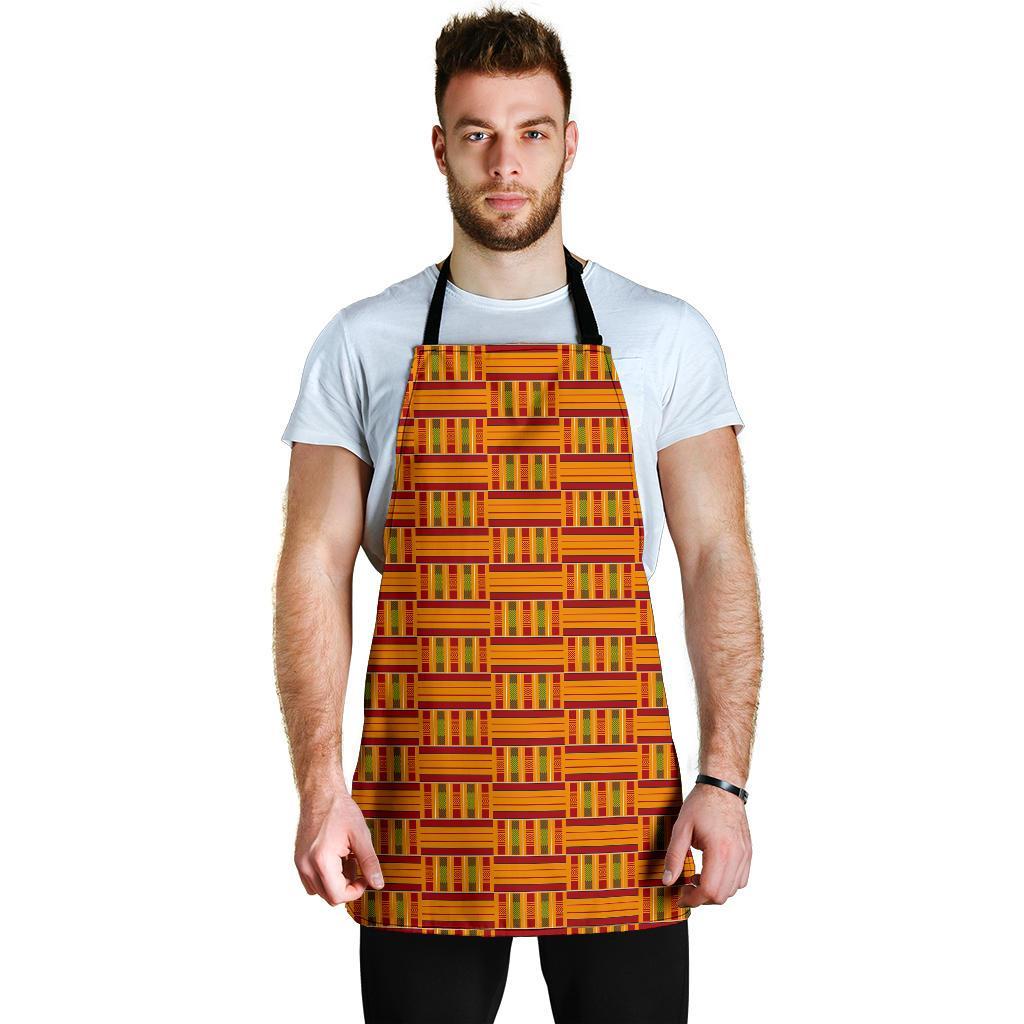 Kente African Print Pattern Men's Apron-grizzshop