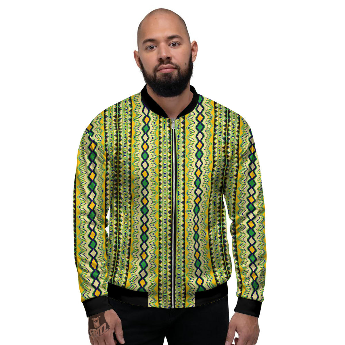 Kente African Print Pattern Men's Bomber Jacket-grizzshop