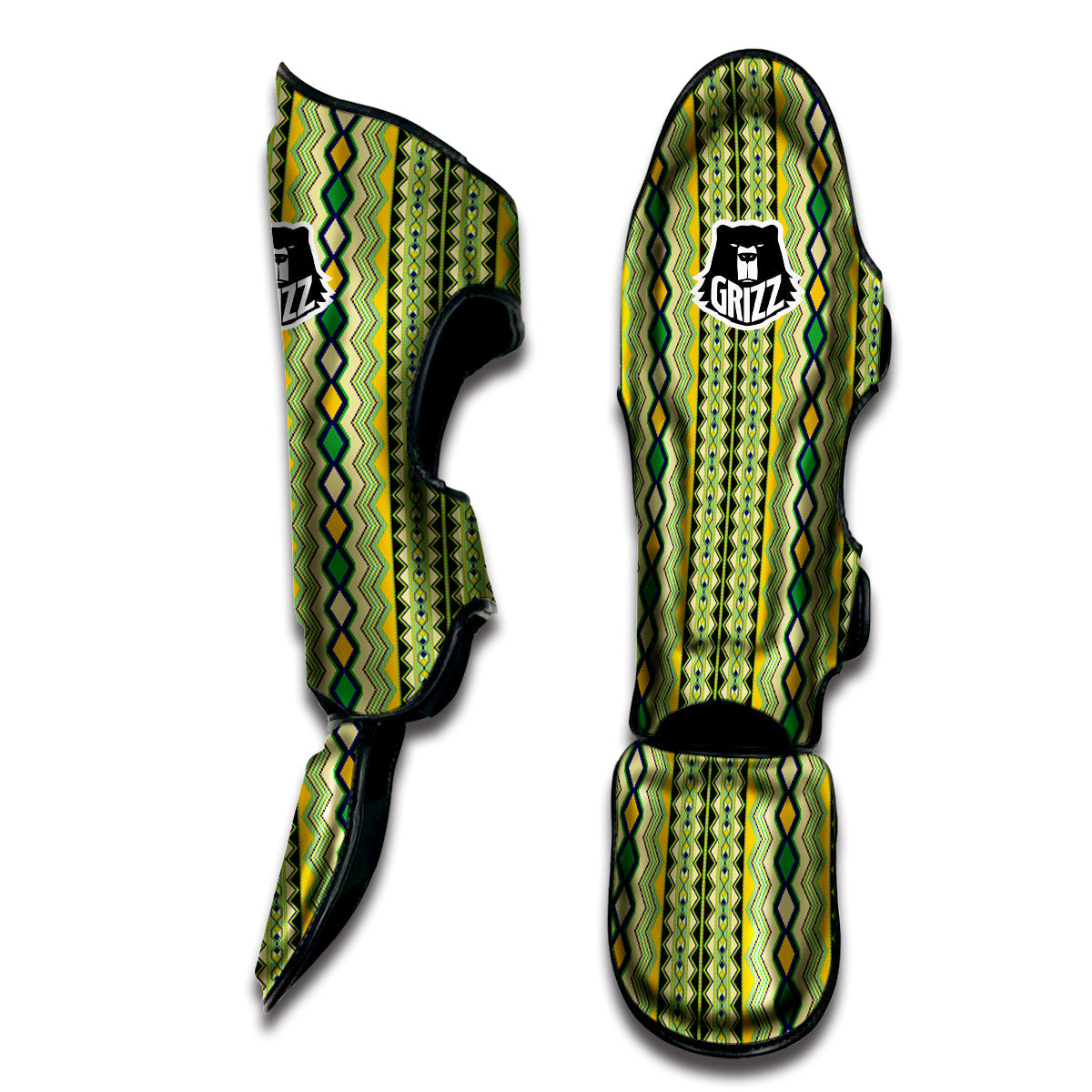 Kente African Print Pattern Muay Thai Shin Guards-grizzshop