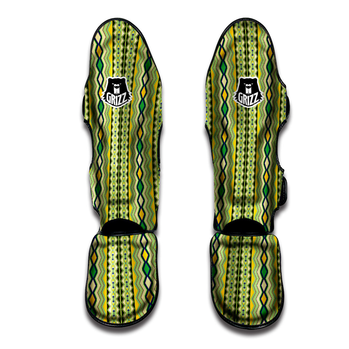 Kente African Print Pattern Muay Thai Shin Guards-grizzshop