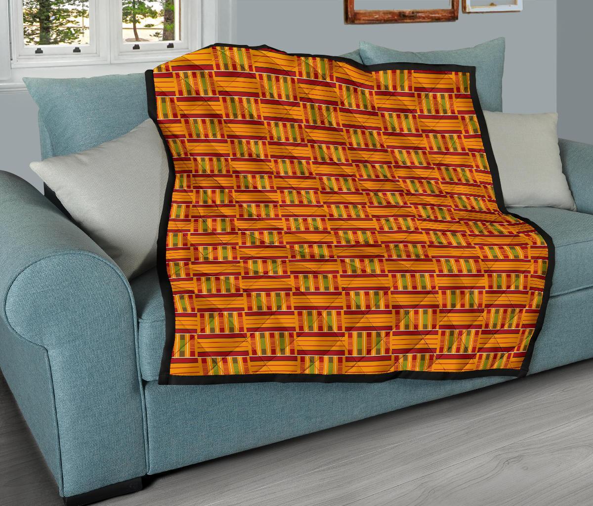 Kente African Print Pattern Quilt-grizzshop