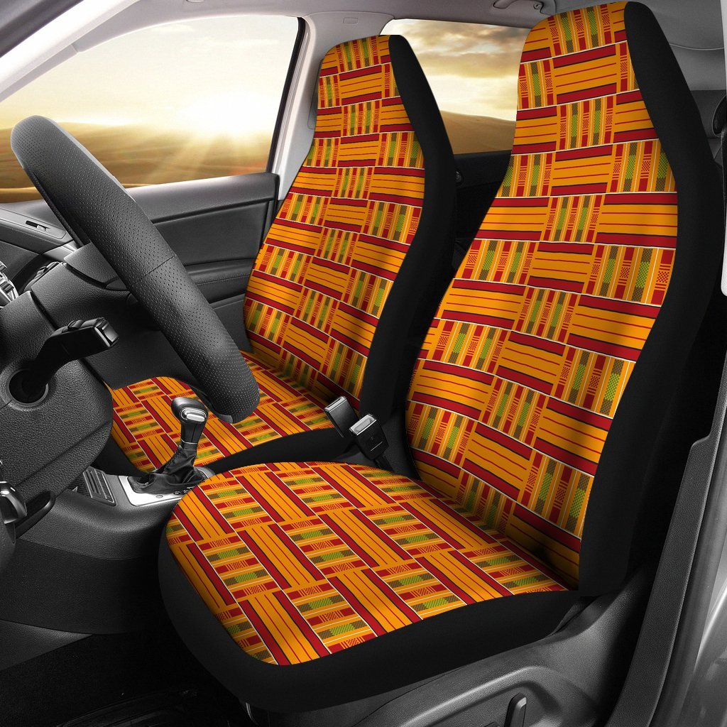 Kente African Print Pattern Universal Fit Car Seat Covers-grizzshop