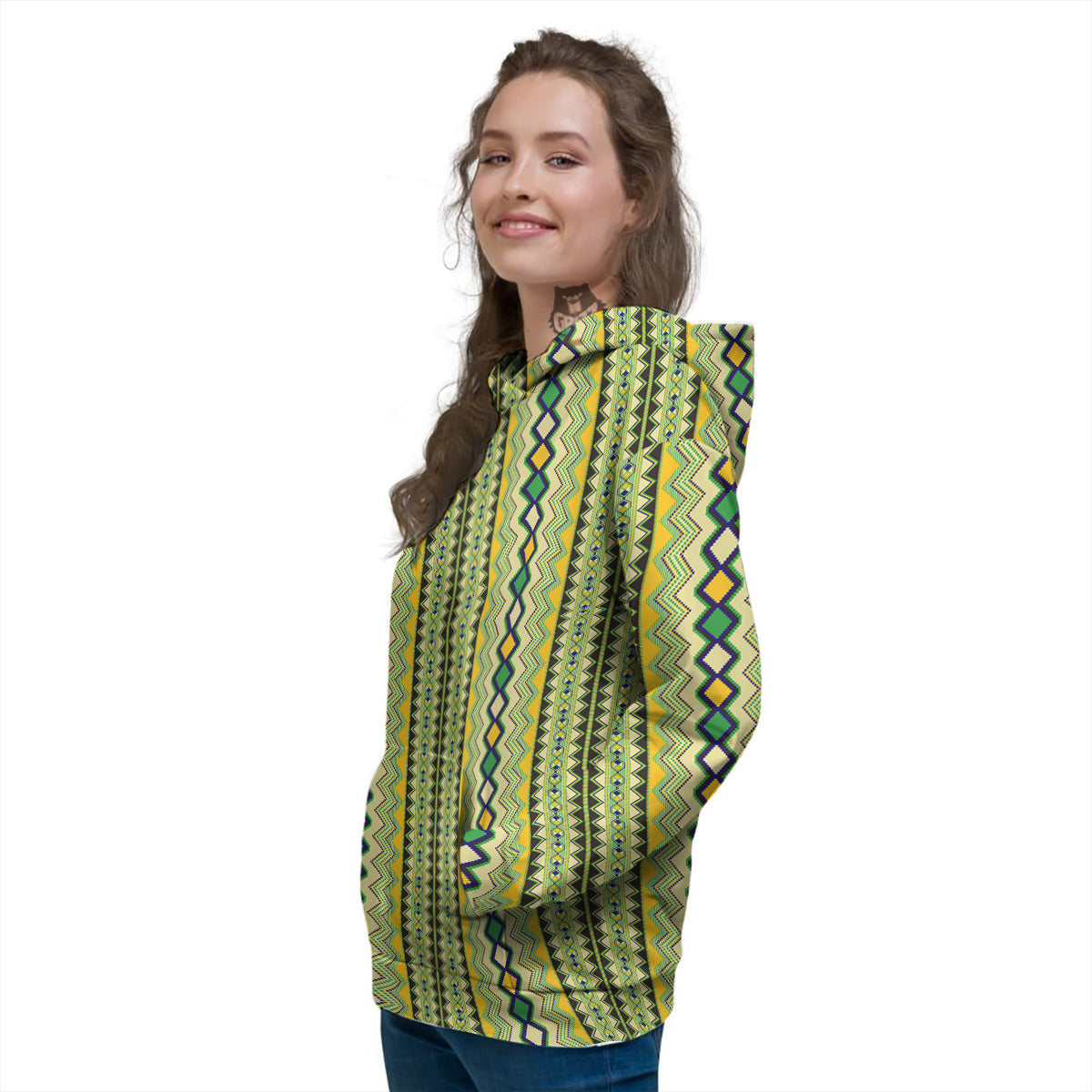 Kente African Print Pattern Women's Hoodie-grizzshop