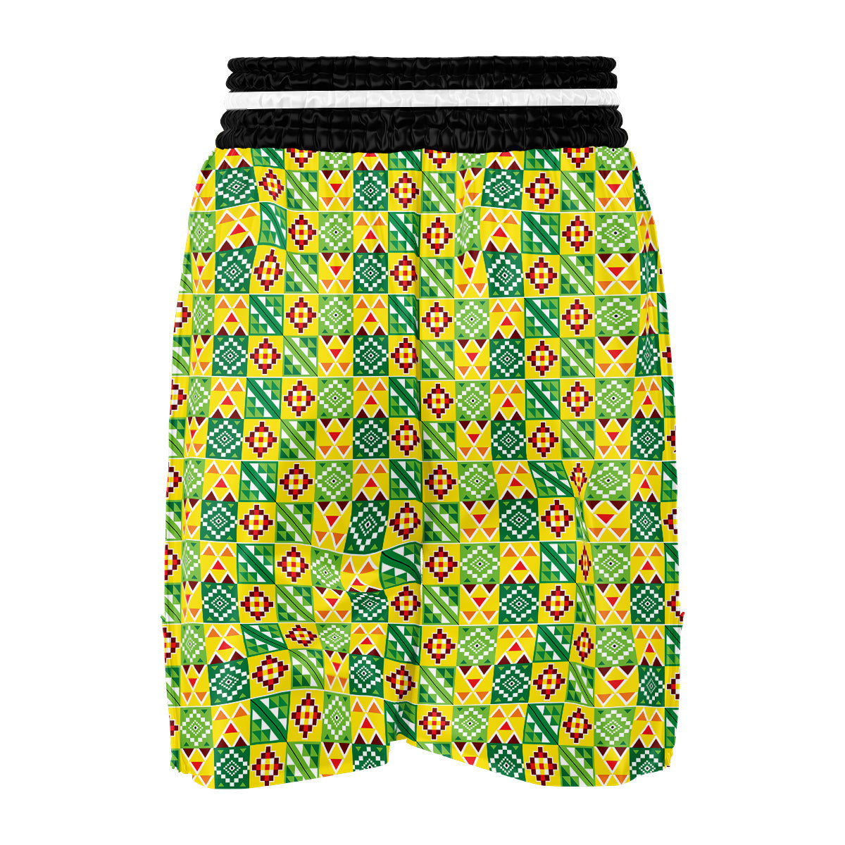 Kente Asante Print Pattern Boxing Shorts-grizzshop