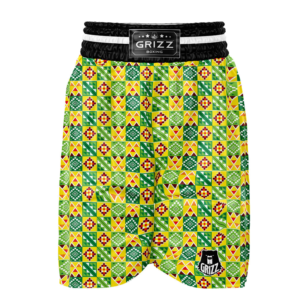 Kente Asante Print Pattern Boxing Shorts-grizzshop