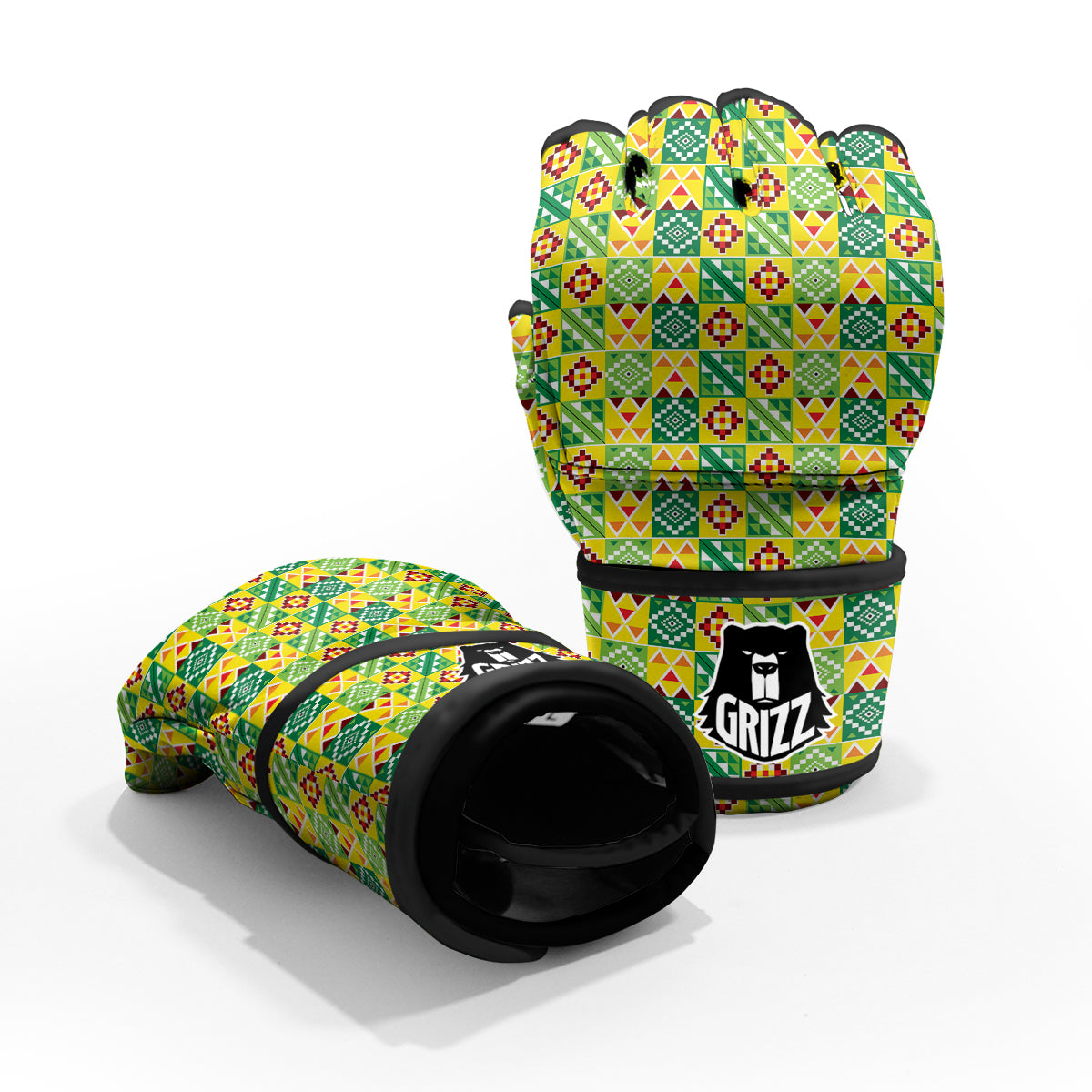 Kente Asante Print Pattern MMA Gloves-grizzshop