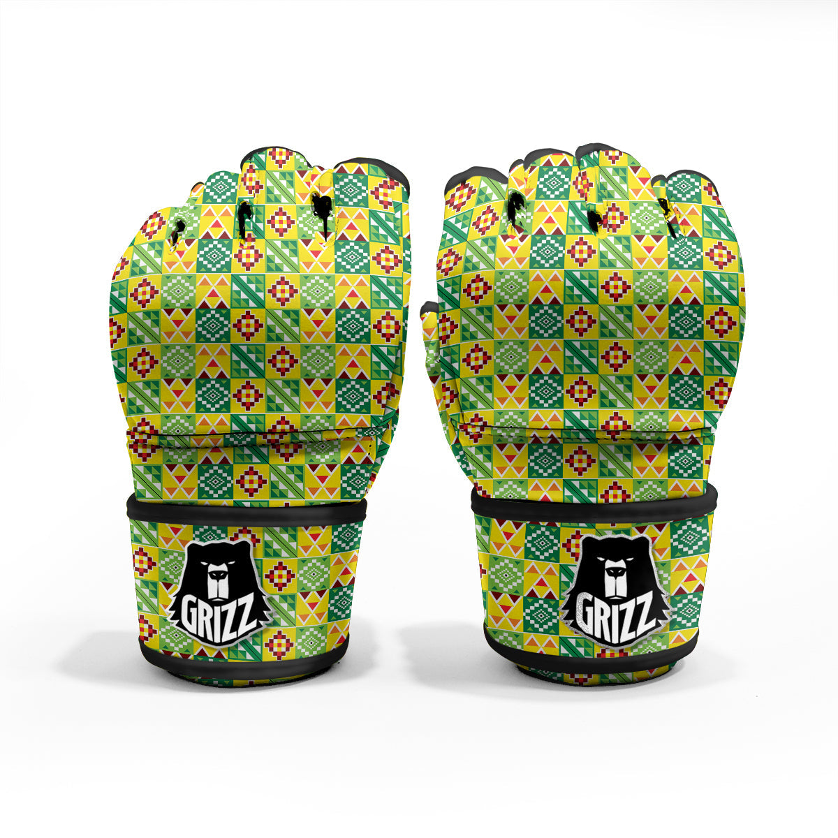 Kente Asante Print Pattern MMA Gloves-grizzshop