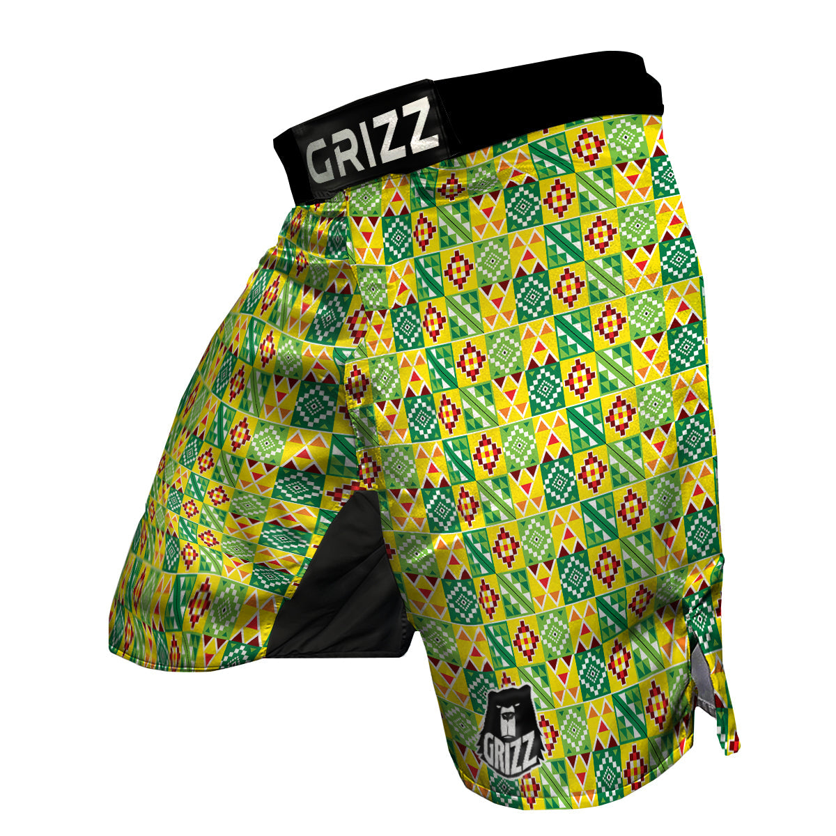 Kente Asante Print Pattern MMA Shorts-grizzshop