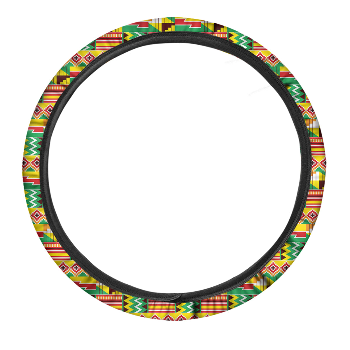 Kente Ashanti Print Pattern Car Steering Wheel Cover-grizzshop