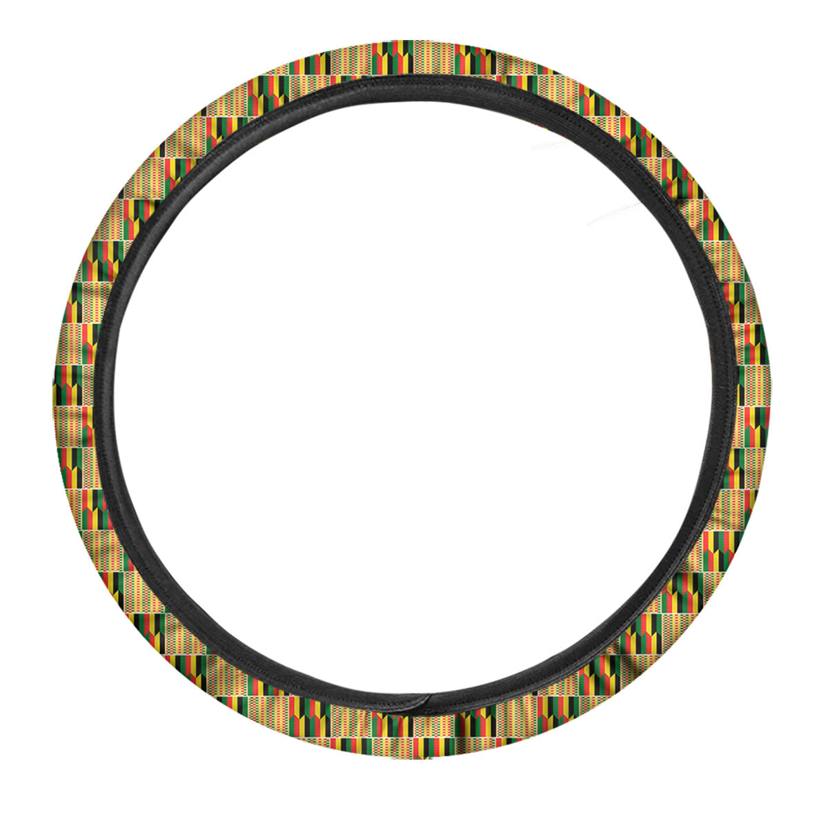 Kente Ethnic Print Pattern Car Steering Wheel Cover-grizzshop