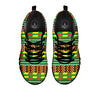 Kente Tribal West African Print Pattern Black Sneaker-grizzshop