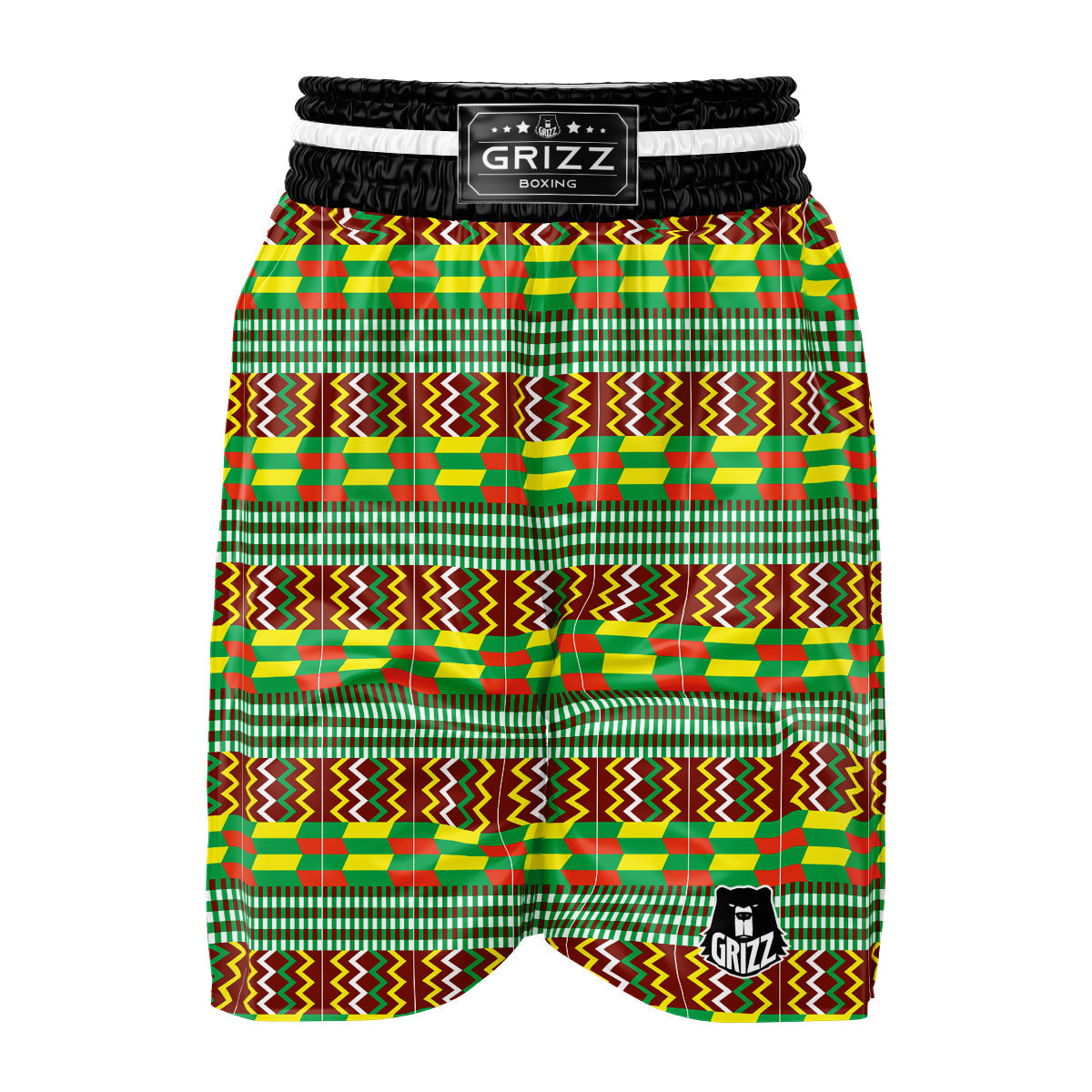 Kente Tribal West African Print Pattern Boxing Shorts-grizzshop