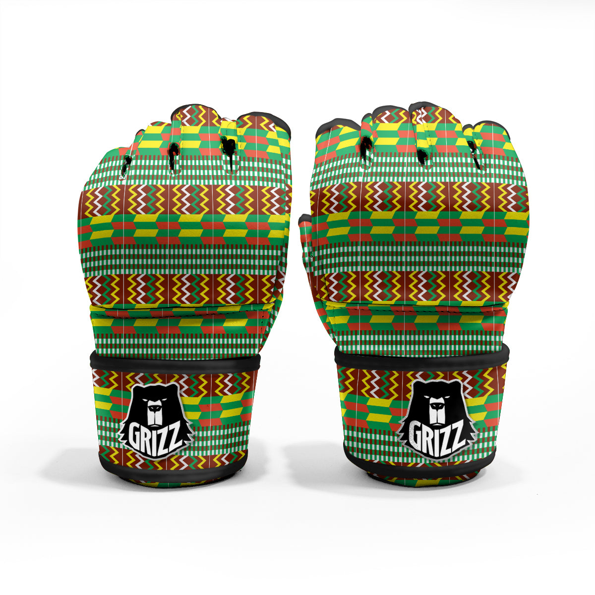 Kente Tribal West African Print Pattern MMA Gloves-grizzshop
