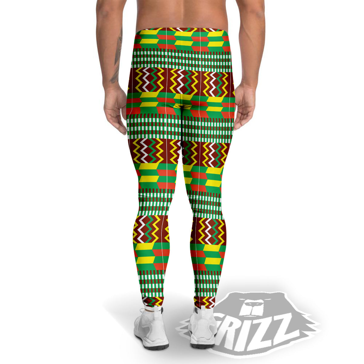 Kente Tribal West African Print Pattern Men's Leggings-grizzshop