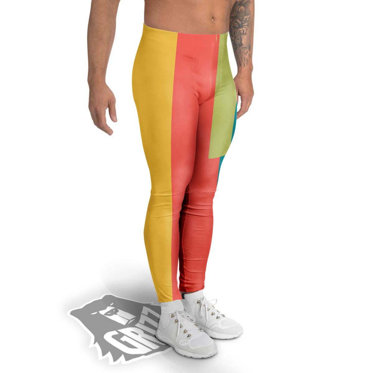 Keyboard Piano Colorful Print Men's Leggings-grizzshop