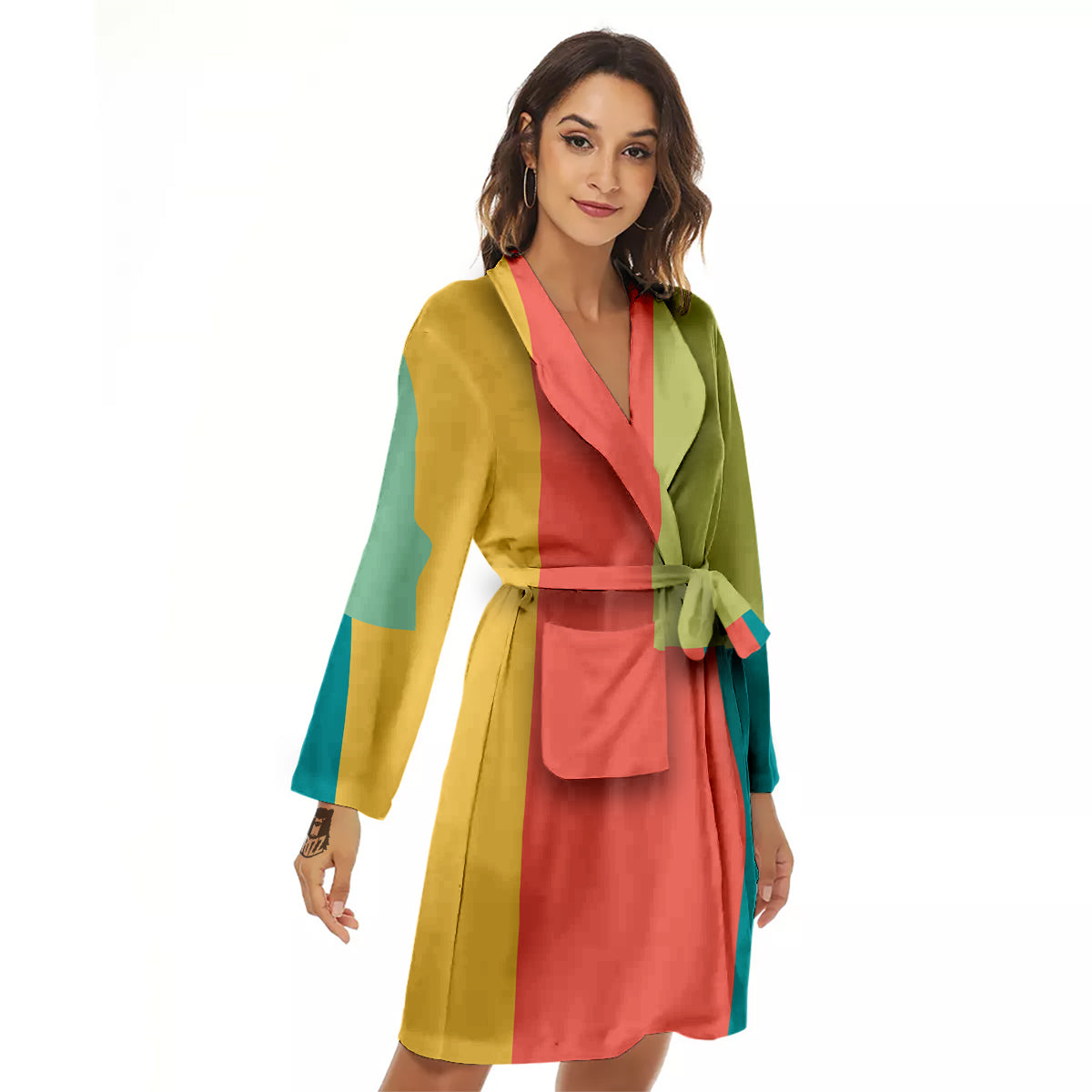 Keyboard Piano Colorful Print Women's Robe-grizzshop